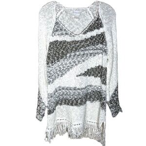 Chico’s tunic sweater fringed size 2